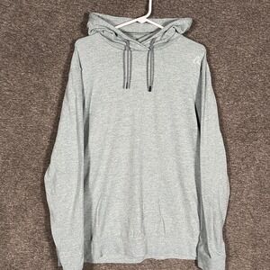 Rhoback Hoodie Mens XL Gray Performance Pullover Lightweight Stretch Sweatshirt